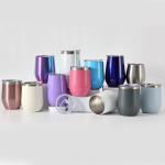 12oz Insulated Wine Tumbler With Lid Double Wall Vacuum Stainless Steel Glass