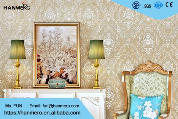 European Retro Vintage Wallpaper Non woven with Elegant Floral and Bronzing