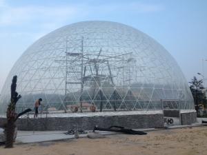 China Luxury Wedding Geodesic Dome Tent UV Resistant Outside With Clear Roof factory
