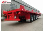 12 Wheels 13 Meters Platform Semi Trailer 3 Axles Low Alloy Steel Material