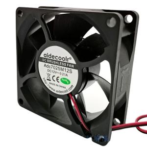 China Moistureproof PBT Cooling Fan DC , Electric 70x70x25mm Black Case Fans factory