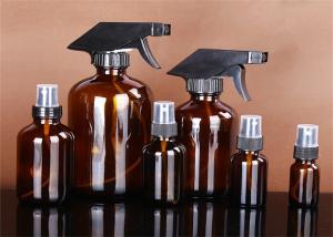 China Multi Color Boston Round Glass Bottles , Boston Amber Bottles With Spray Head factory