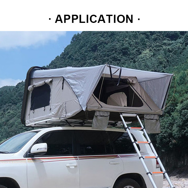 Waterproof Windproof 4 Person Roof Top Tent Slim Camping