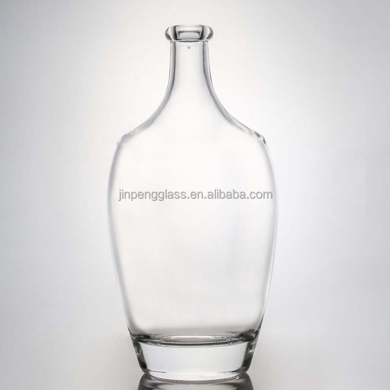 Round Empty Flint 375ml 500ml 750ml 1000ml Liquor Vodka Tequila Whiskey Bottle with Screw Cap