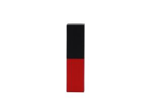 China Square Lip Balm Tubes Ribbed Aluminum Magnet Tube With Black And Red Color factory