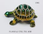 Lucky jeweled trinket boxes green turtle trinket box metal turtle jewelry box