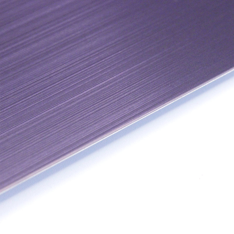 BIS Brushed Stainless Steel Sheet PVD Color Coating Purple 304 Stainless Steel Hairline Plate