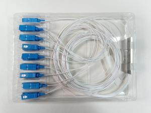 China 1x16 Mini PLC Splitter SC / UPC , Steel Tube Fiber Optic Splitter 0.9mm factory