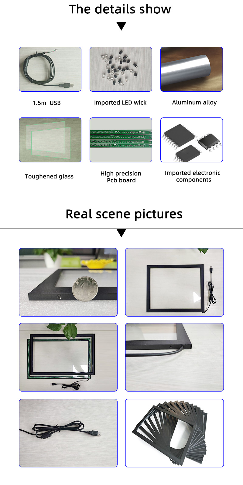 10 Points DIY IR Touch Frame 15 Inch Touch Screen Overlay 4:3 Ratio