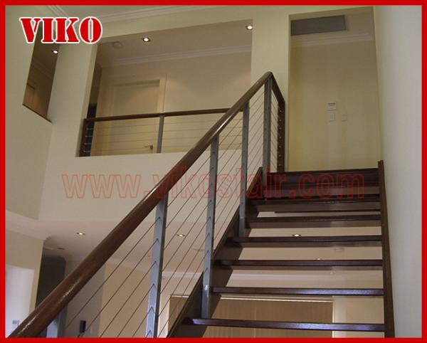 Steel Cable Stair VK78SC Carbon Steel Powder-coate Aluminum Baluster Treed Beech