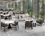 Modern Hotel Lobby Furniture With Metal Elments Light Color Eco Friendly