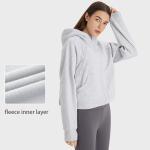 Winter Women's Casual Zip Up Hoodie Jacket Long Sleeve Hooded Sweatshirt With