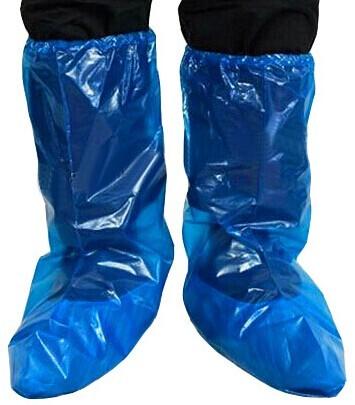 China ODM PE Clear Disposable Boot Cover 18" Disposable Work Booties For Cleaning factory