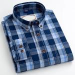 Plaid Shirt Long Sleeve Check 100% Cotton Men′s Shirt Casual Formal Office