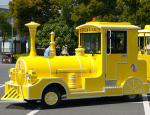 Electric Trackless Sightseeing Amusement Park Train Two Carriages 42 Seats