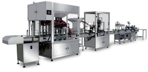 China Lotion Cosmetics Liquid Bottle Filling Machine Capping Weight Automated Packaging Line factory