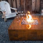 Outdoor Metal Garden Large Corten Steel Smokeless Firepit Rectangular
