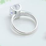 925 Sterling Silver Round Cut Brilliant Cubic Zirconia Ring Lady's Jewelry