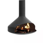 Indoor Decorative Hanging Wood Fireplace 800mm Diameter Ceiling Installation