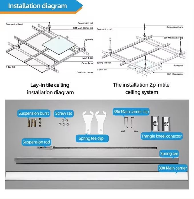 Durable Flase 60 X 60 Aluminum Ceiling Tiles Acoustic Plafond Decoration Metal Ceilings For School 0