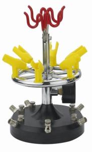 China Small Airbrush Holder Stand With 6 Branch Air Valves And 360 Rotary Pressure Gauge AH-304 factory