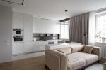 EB Modern Contemporary White Kitchen Cabinets With Dinning Table