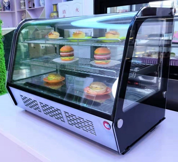 Desktop Stainless Steel Hot Food Display Cabinet For hamburger dessert