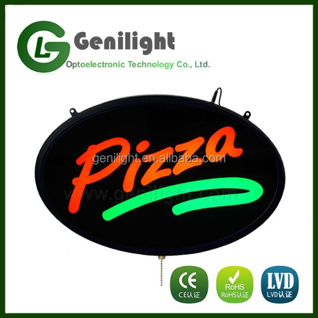 Rechargeable Battery Powered 12V Custom Pizza Neon Sign CE ROHS LVD Certified