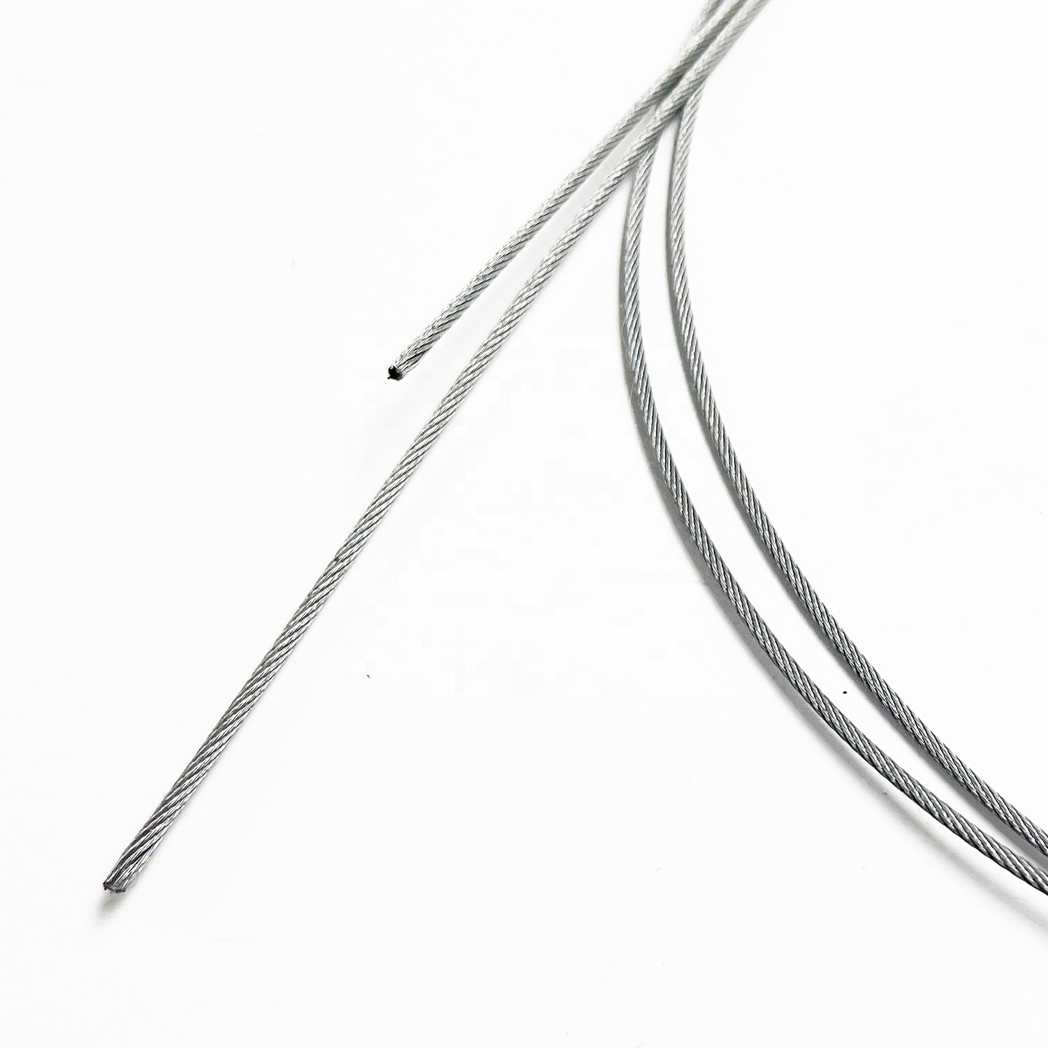 Non-Alloy 8x7 1x19 1.5mm Stainless Steel Control Cable Galvanized Wire Rope for Textile Machinery