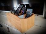 Safety Bamboo Office Supplies , Integrated Bamboo Desk Organizer For Pen And