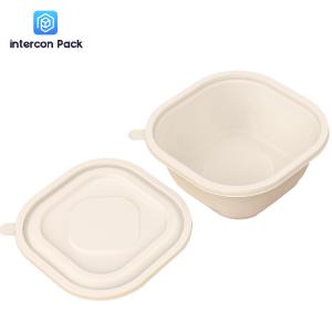 China Ovenable Paper Food Tray With Lid 540ml Sugarcane Bagasse Matrial factory