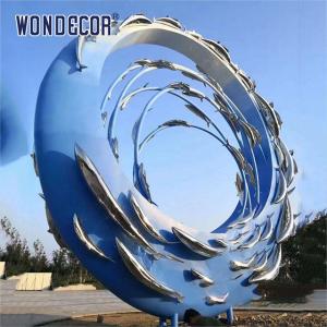 China Large Outdoor Metal Art Abstract Marine Animal Swimming Fish School Stainless Steel Sculpture factory