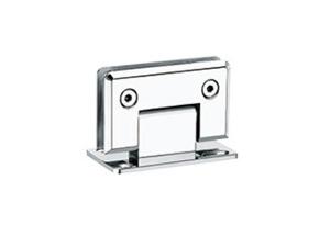 China Right Open Adjustable Brass Shower Door Hinges Fix For Flat Tempered Glass factory