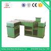 China Green Supermarket Checkout Counters ODM Cash Register With Conveyor Belt factory