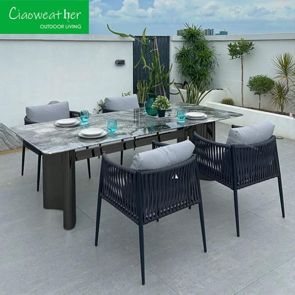 Mail Packing Garden Furniture Aluminum Patio Dining Chair Set with Outdoor