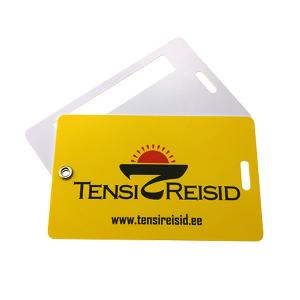 China Hard PVC Airline plastic luggage tags for Suitcase Baggage CMYK Offset Printing factory