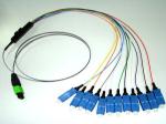 Multi Core MTP / MPO Fiber Optic Patch Cord LC To ST Fiber Cable , High Density