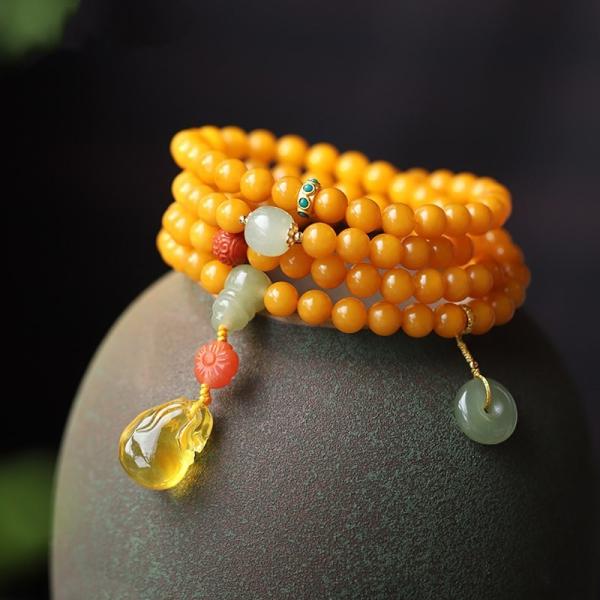 Baltic Amber Crystal Bracelet Natural Amber Crushed Stone Bracelet Irregular Raw