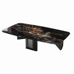 Light Luxury Stainless Steel Living Room Square Marble Coffee Table