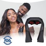 FDA Approval Shiatsu Neck Shoulder Massager Black Color And Support Customized