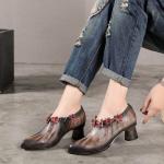 S171 Factory genuine leather handmade original pointed high heel women's shoes