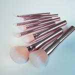 8Pcs High Gloss Oval Make Up Brush Set Pink Metal Handle Beauty Makeup Tools