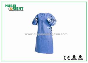China Ultrasonic Seal PP/SMS Medical Gowns Disposable With Knitted Cuff For Hospital/Clinic factory