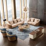 Curved Armrests Leather Living Room Sofas Recliner Living Room Sofa Set