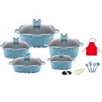 Wholesale Hot Selling White Kitchen Cooking Square Pot Sets Aluminum Non-Stick