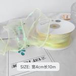 40mm Polyester Organza Ribbon With Satin Edge Shinny Pink Organza Ribbon