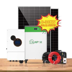China Home Hybrid Solar System Kit 5kw 6kw 8kw 10kw Hybrid Inverter Off Grid Complete Solar System on sale