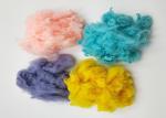 Non - Silicon Color Regenerated Polyester Fiber / Solid Recycled Polyester Fiber