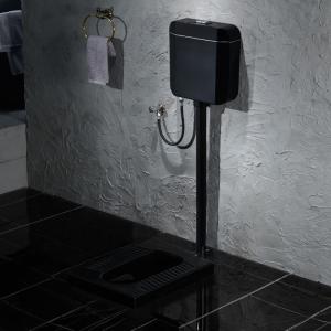 China Bathroom Matt Black Ceramic Squatting Pan Satin Surface Finish on sale