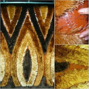 China Leather Mixed With Polyester Silk Shaggy Carpet Cotton Backing Multi-shaggy Rug(5201) factory